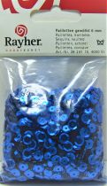 Sequins paillettes bombs rayher 6mm bleu fonc 4000 pices