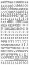 Stickers Alphabet - Lettres minuscules Or-Doré 