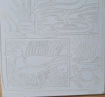 Stickers blanc th&egrave;me mer mouettes et crabes