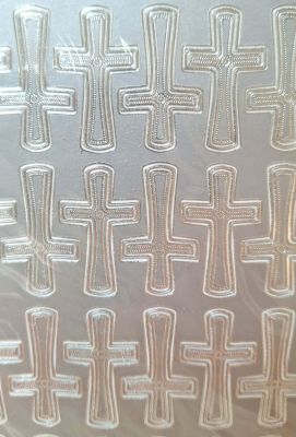Stickers communion et confirmation 36 croix argent�s