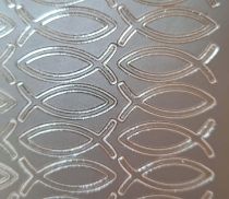 Stickers communion et confirmation 54 poisson argent&eacute;