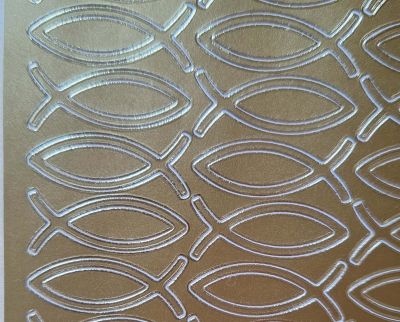 Stickers communion et confirmation 54 poissons argent�