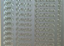 Stickers mots bienvenue fille gar&ccedil;on 26 lignes argent&eacute;s