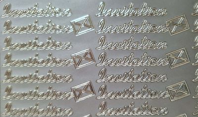 Stickers peel off invitation argent� 36 mots