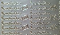 Stickers peel off invitation argent&eacute; 36 mots