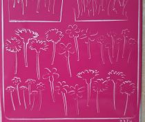 Stickers printanier herbes fleurs rose