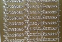 Stickers sinc&egrave;res condol&eacute;ances dor&eacute;s