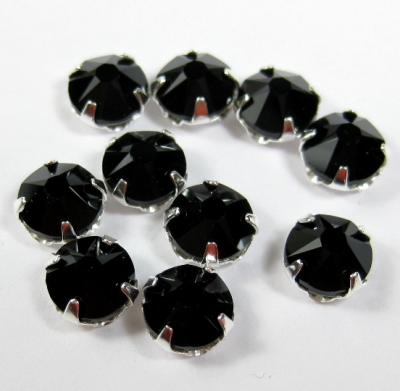 Strass plat serti 53101 Jet 5mm x1 cristal Swarovski