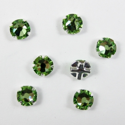 Strass plat serti 53101 peridot 5mm x1 cristal Swarovski