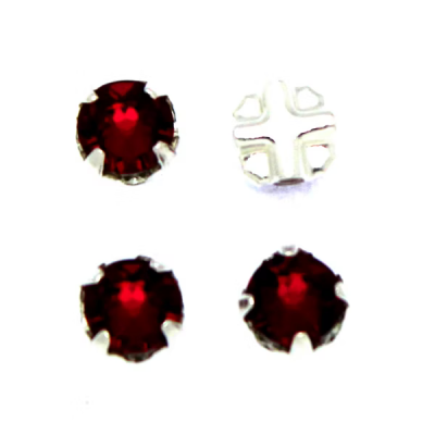 Strass plat serti 53101 Siam 5mm x1 cristal Swarovski