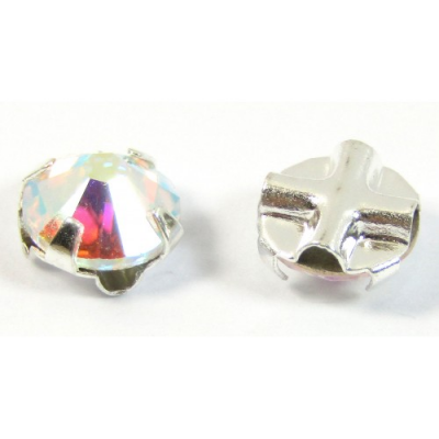 Strass plat serti 53102  Crystal AB 4mm x1 cristal Swarovski