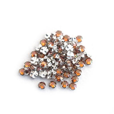 Strass plat serti 53102 Copper 4mm x1 cristal Swarovski