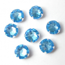Strass plat serti 53103 Aquamarine 6mm x1 cristal Swarovski