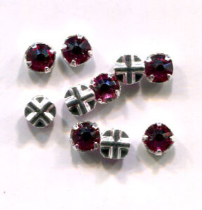Strass plat serti 53103 Fuchsia 6mm x1 cristal Swarovski