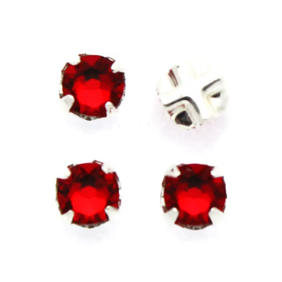 Strass plat serti 53103 Light Siam 6mm x1 cristal Swarovski