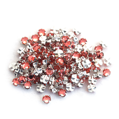 Strass plat serti 53103 Padparadscha 6mm x1 cristal Swarovski