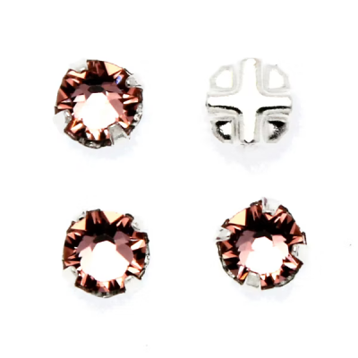 Strass plat serti 53103 Rose 6mm x1 cristal Swarovski