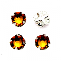 Strass plat serti 53103 Topaz 6mm x1 cristal Swarovski