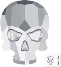T�te de mort plate 2856 crystal light chrome 18x14 mm x1 Swarovski