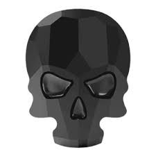 T�te de mort plate 2856 jet 18x14 mm x1 Cristal Swarovski