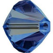 Toupie 5328 Capri Blue Comet Argent Light 4mm x50 Cristal Swarovski