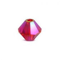 Toupie 5328 Ruby AB2X 4mm x50 Cristal Swarovski