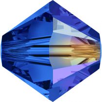 Toupie 5328 Sapphire AB 4mm x 50 Cristal Swarovki