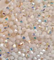 Toupie 5328 White Alabaster AB 4mm x 50 Cristal Swarovski