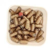 x20 Perles indiennes tube poudre doré 21x11mm