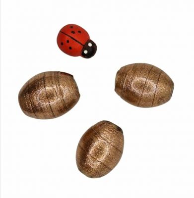 x20 Perles rondes indiennes poudre dor� 10mm