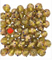 x20 Perles rondes vert olivine 14mm des indes