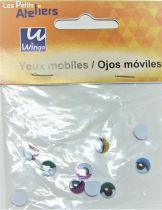 Yeux mobiles ronds  cils 7mm X10